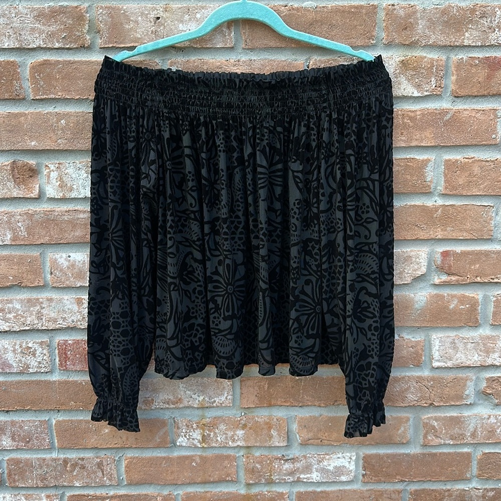 Free People Off the Shoulder Velvet Top